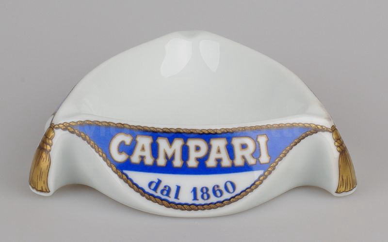 CAMPARI dal 1860 posacenere triangolare con fiocchetti