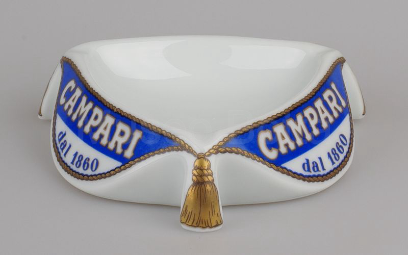 CAMPARI dal 1860 posacenere triangolare con fiocchetti