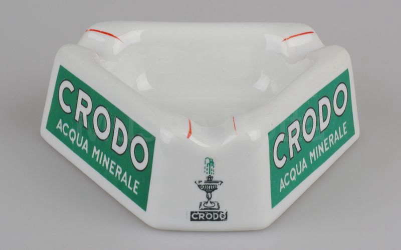 CRODO - ACQUA MINERALE posacenere triangolare bianco-verde