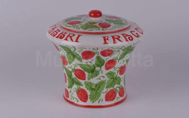 FABBRI FRAGOLE BOLOGNA vaso in ceramica dipinto a mano