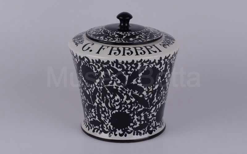 G. FABBRI BOLOGNA vaso in ceramica (Bubani) bianco-nero