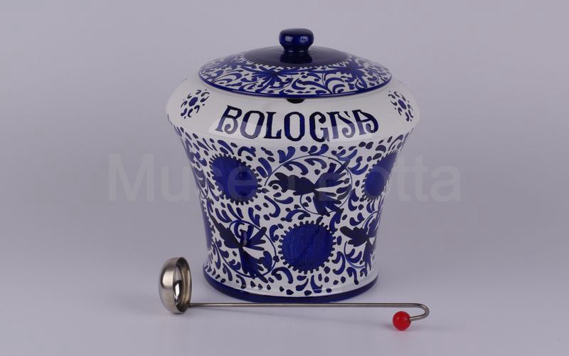 AMARENA FABBRI BOLOGNA vaso in ceramica bianco-blu (La Francescana Gualdo Tadino) H cm 25