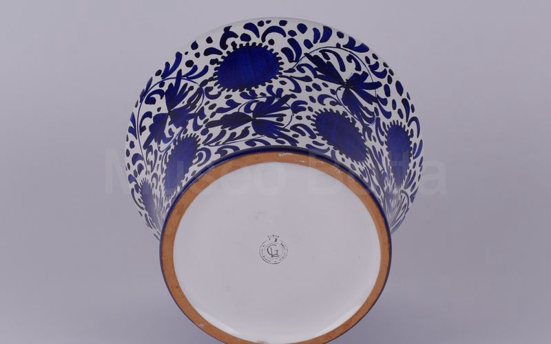 AMARENA FABBRI BOLOGNA vaso in ceramica bianco-blu (La Francescana Gualdo Tadino) H cm 25