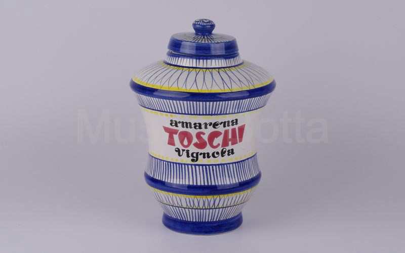 AMARENA TOSCHI VIGNOLA vaso in ceramica a righine blu scuro (976) H cm 31,5