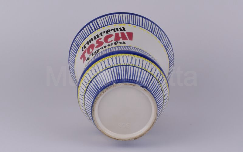 AMARENA TOSCHI VIGNOLA vaso in ceramica a righine blu scuro (976) H cm 31,5