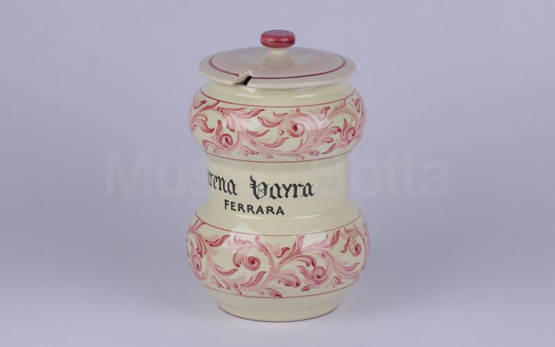 AMARENA VAYRA FERRARA vaso in ceramica panna decori rosa