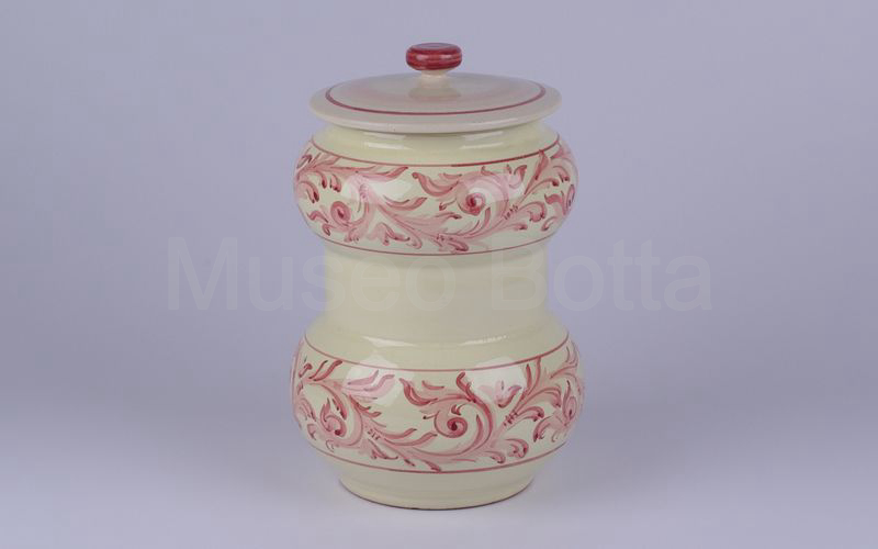 AMARENA VAYRA FERRARA vaso in ceramica panna decori rosa