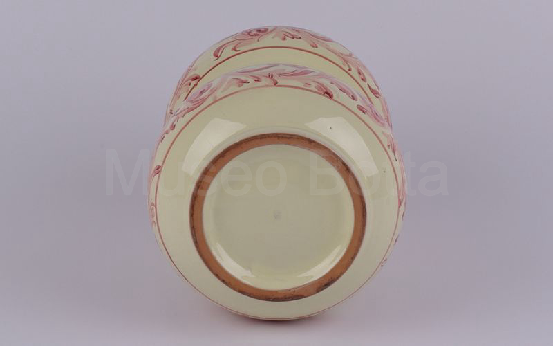 AMARENA VAYRA FERRARA vaso in ceramica panna decori rosa