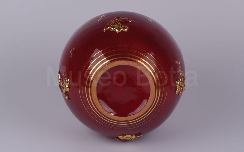 AURORA vaso in ceramica bordeaux decori oro