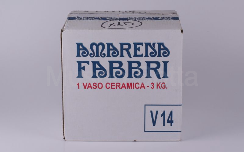 AMARENA FABBRI BOLOGNA vaso in ceramica 3 kg bianco decori blu (Grifo bicchiere e forchetta)