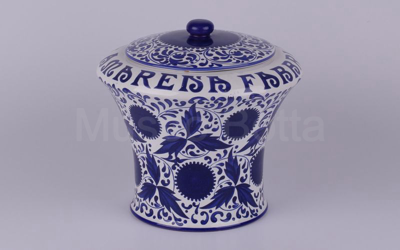 AMARENA FABBRI BOLOGNA vaso in ceramica bianco-blu non marcato H cm 24