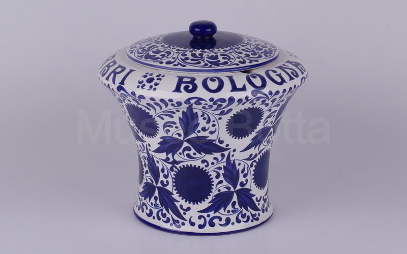 AMARENA FABBRI BOLOGNA vaso in ceramica bianco-blu non marcato H cm 24