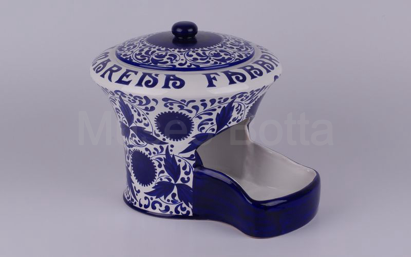 AMARENA FABBRI BOLOGNA vaso in ceramica portapalette bianco-blu