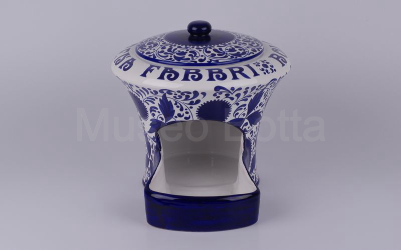 AMARENA FABBRI BOLOGNA vaso in ceramica portapalette bianco-blu