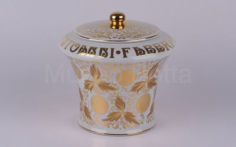 CENTOANNI FABBRI • CENTOANNI FABBRI vaso in ceramica bianco-oro (versione da banco)