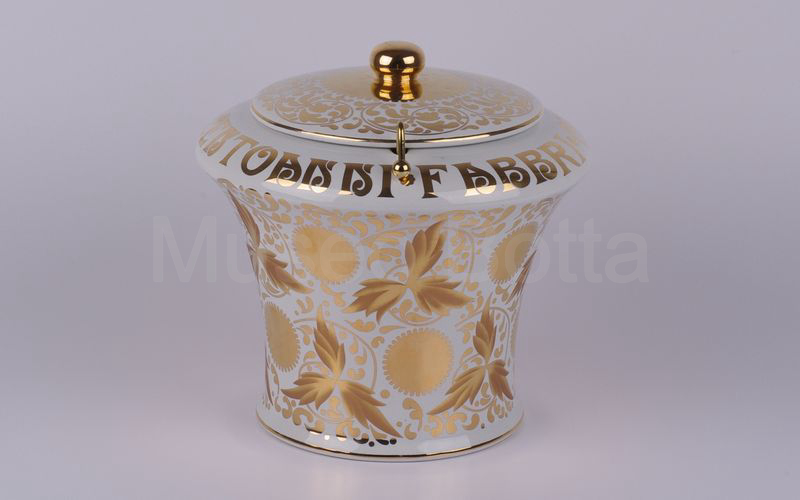 CENTOANNI FABBRI • CENTOANNI FABBRI vaso in ceramica bianco-oro (versione da banco)