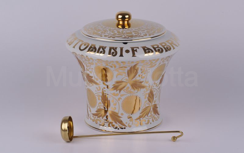 CENTOANNI FABBRI • CENTOANNI FABBRI vaso in ceramica bianco-oro (versione da banco)