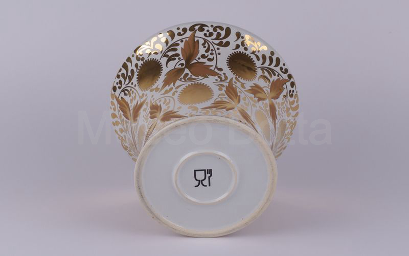 CENTOANNI FABBRI • CENTOANNI FABBRI vaso in ceramica bianco-oro (versione da banco)