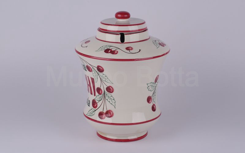 AMARENA TOSCHI VIGNOLA vaso in ceramica con amarene e foglie contornate