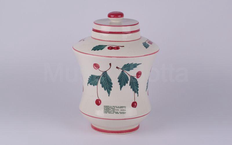 AMARENA TOSCHI VIGNOLA vaso in ceramica con amarene e foglie verdi (LISMAT)