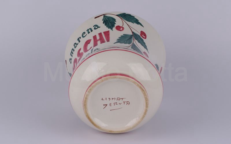 AMARENA TOSCHI VIGNOLA vaso in ceramica con amarene e foglie verdi (LISMAT)