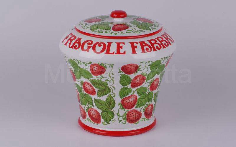 FRAGOLE FABBRI vaso in ceramica decorazioni con decalcomanie