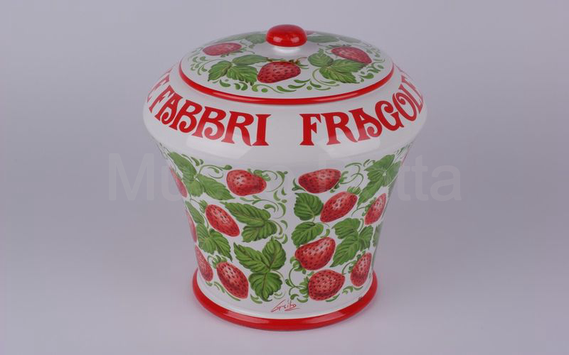 FRAGOLE FABBRI vaso in ceramica decorazioni con decalcomanie