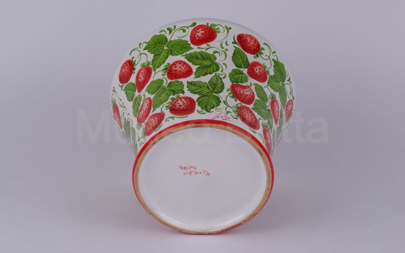 FRAGOLE FABBRI vaso in ceramica decorazioni con decalcomanie