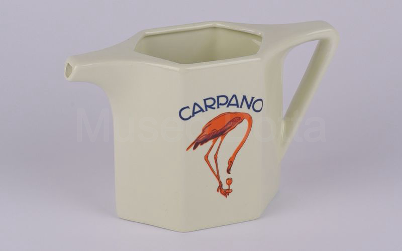 CARPANO versatoio in ceramica panna con fenicottero