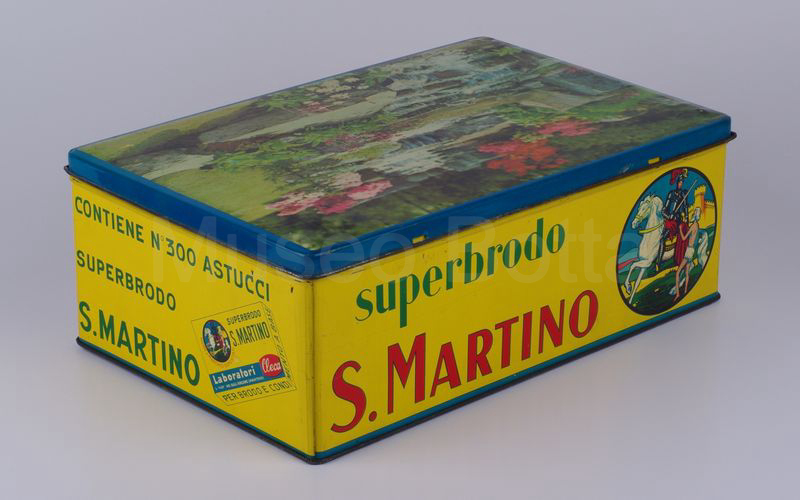 SUPERBRODO S. MARTINO scatola in latta con giardino e cascatelle