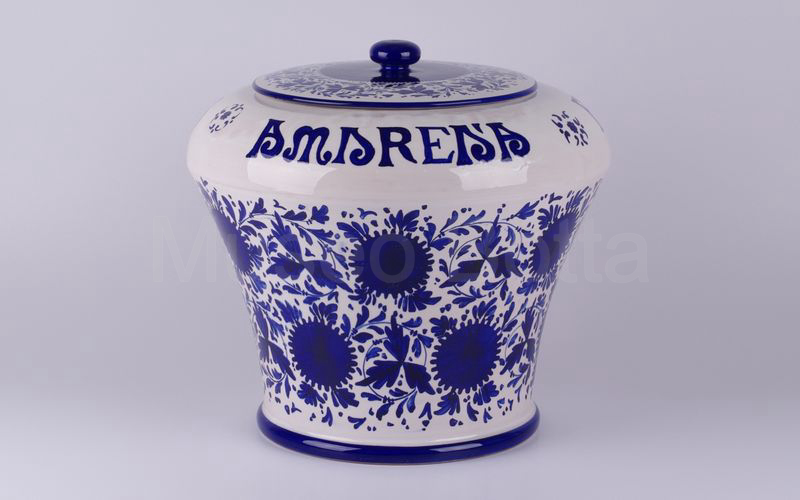 AMARENA FABBRI BOLOGNA vaso in ceramica bianco-blu da 10 kg