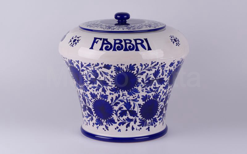 AMARENA FABBRI BOLOGNA vaso in ceramica bianco-blu da 10 kg