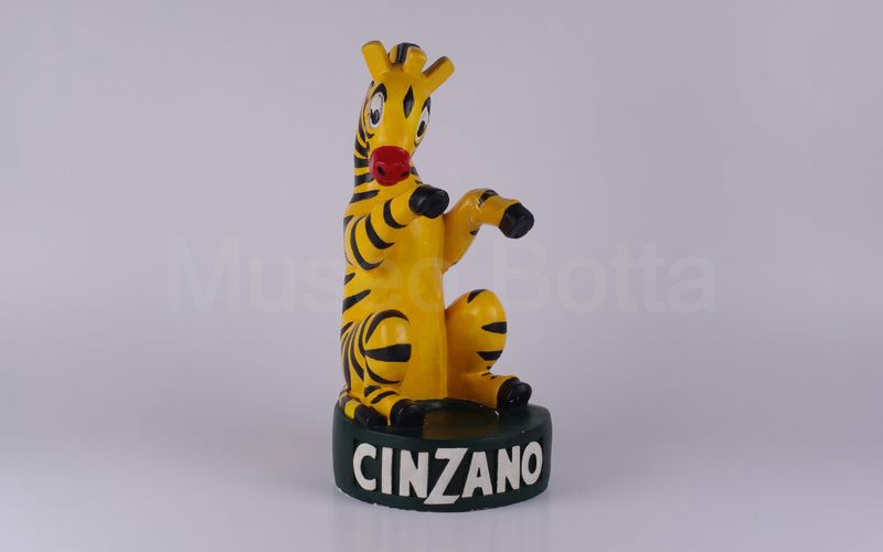 CINZANO espositore portabottiglia a zebra in gesso