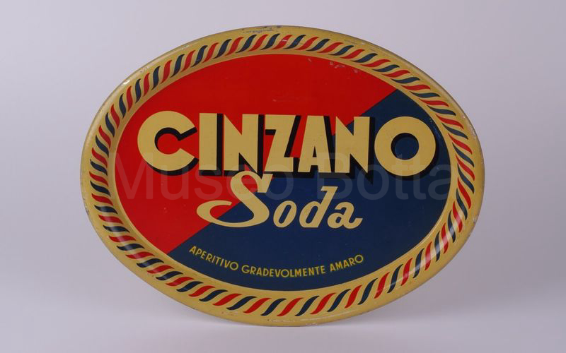 CINZANO SODA - APERITIVO GRADEVOLMENTE AMARO vassoio ovale in latta