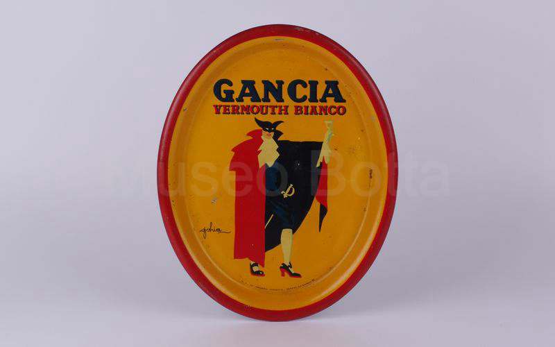 GANCIA - VERMOUTH Bianco vassoio ovale con uomo in maschera