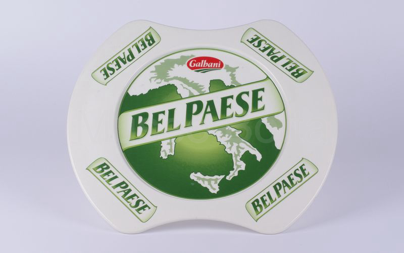 GALBANI BELPAESE piatto in ceramica bianco-verde