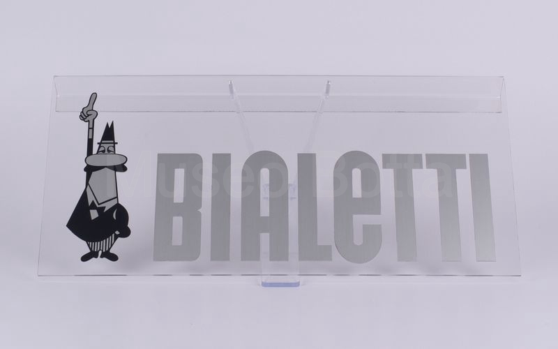 BIALETTI insegna da stand in plastica con omino coi baffi