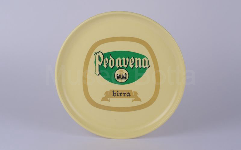 PEDAVENA BIRRA vassoio rotondo in melamina crema-verde