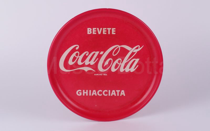 BEVETE COCA-COLA GHIACCIATA vassoio rotondo in melamina rosso