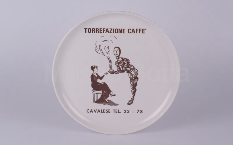 TORREFAZIONE CAFFÈ CAVALESE vassoio rotondo in melamina avorio