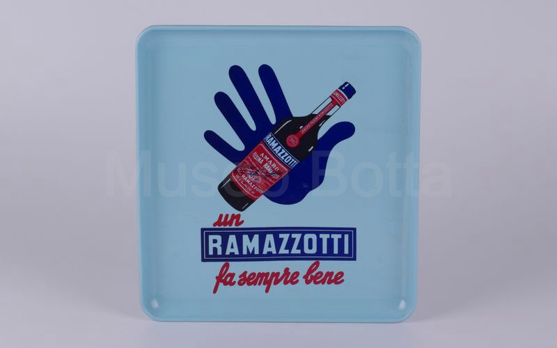 UN RAMAZZOTTI FA SEMPRE BENE vassoio rettangolare in melamina azzurro