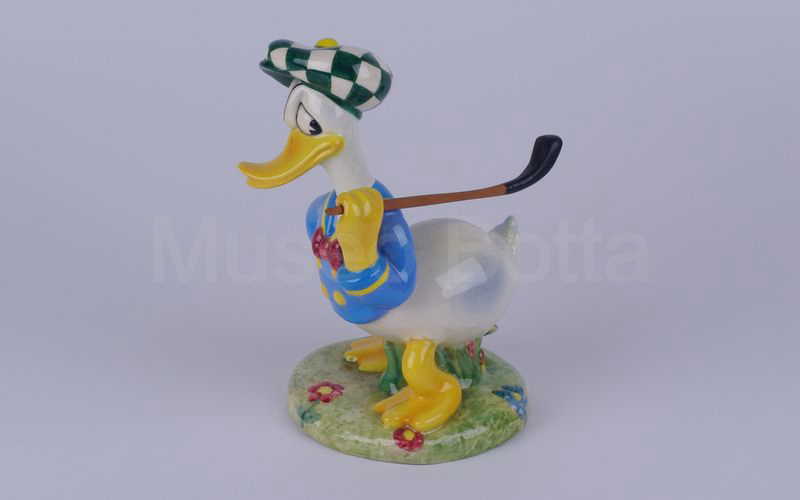 WALT DISNEY Paperino golfista con mazza in spalla in ceramica (Zaccagnini)