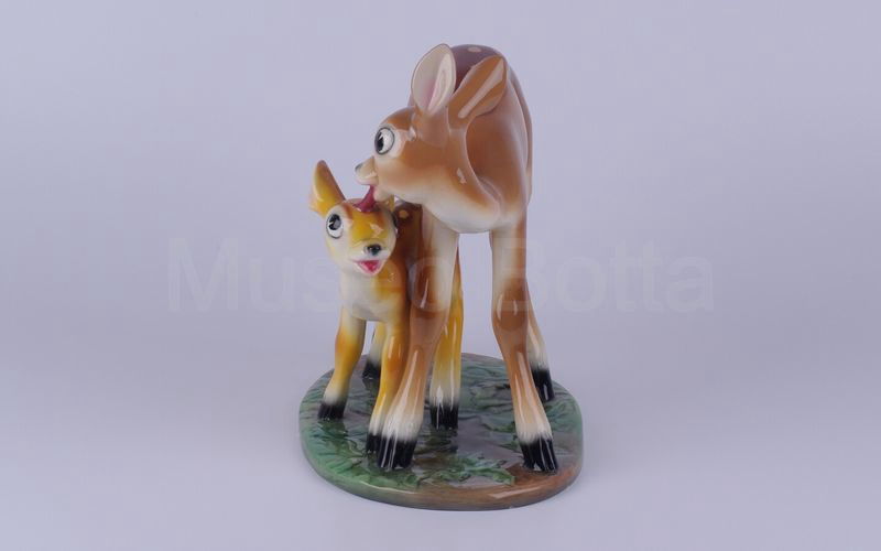 WALT DISNEY Bambi con la mamma in ceramica (Zaccagnini)