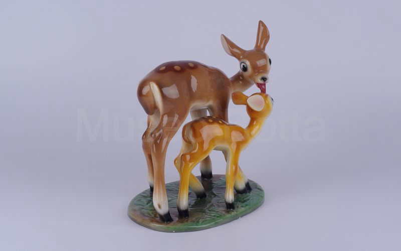 WALT DISNEY Bambi con la mamma in ceramica (Zaccagnini)