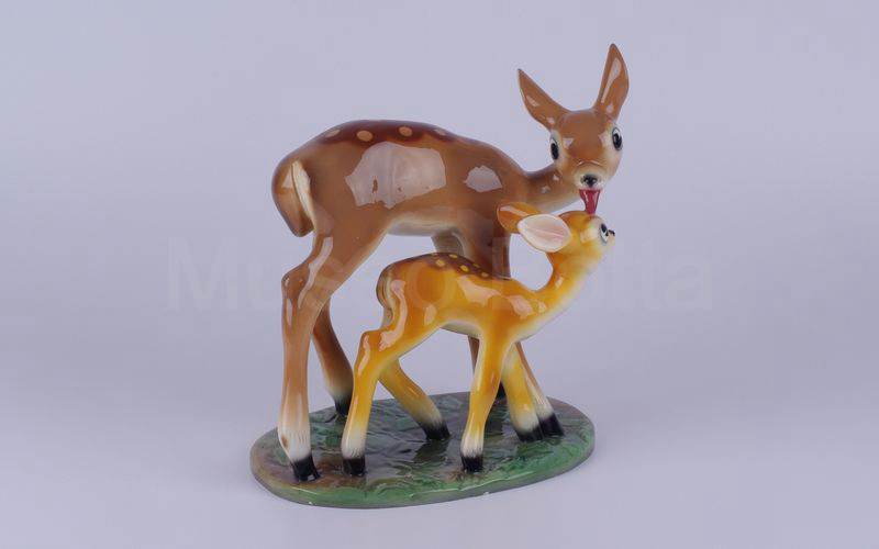 WALT DISNEY Bambi con la mamma in ceramica (Zaccagnini)