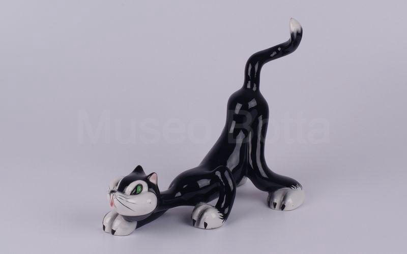 WALT DISNEY gatto sdraiato in ceramica (Zaccagnini)