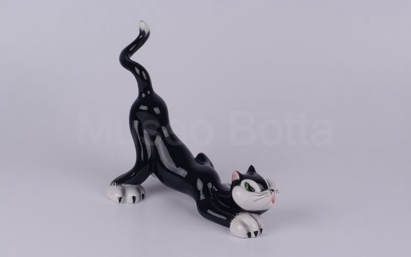 WALT DISNEY gatto sdraiato in ceramica (Zaccagnini)