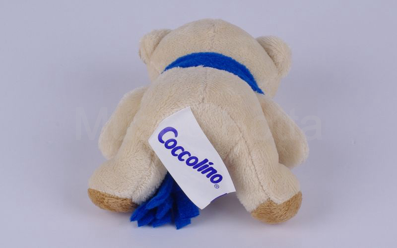 COCCOLINO orsetto in peluche con sciarpa blu o verde