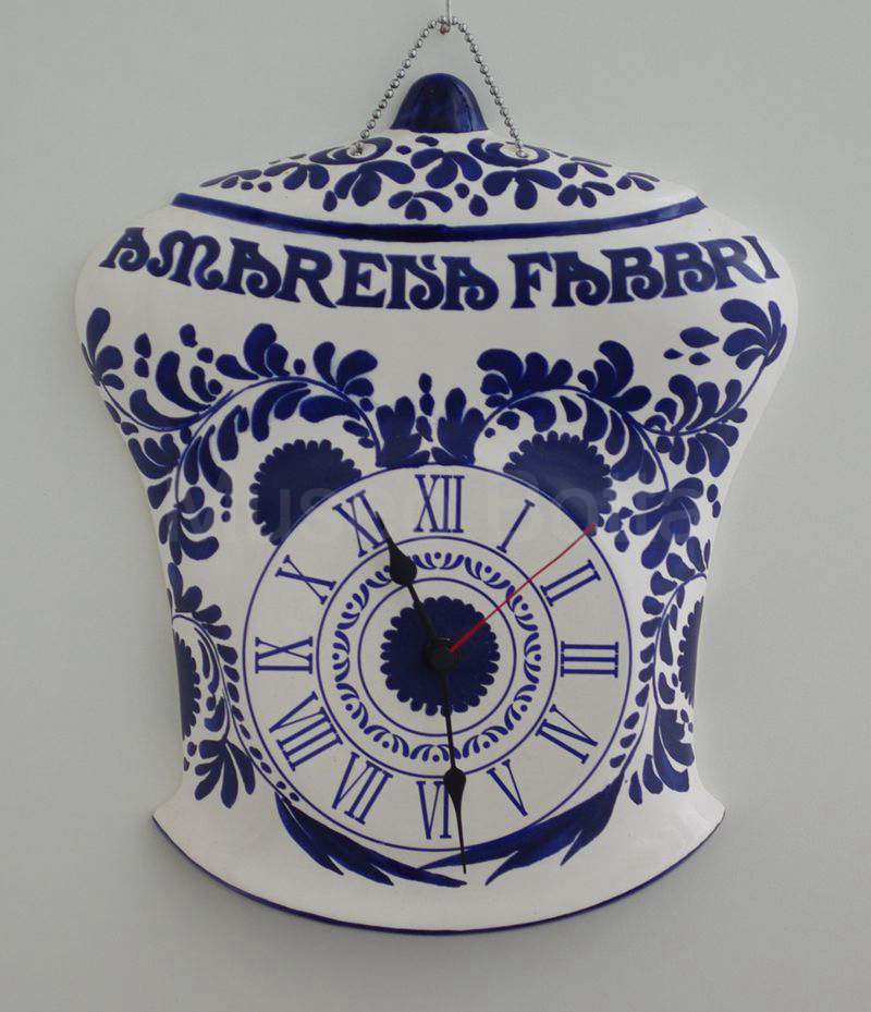 AMARENA FABBRI orologio da parete in ceramica a forma di vaso di amarene