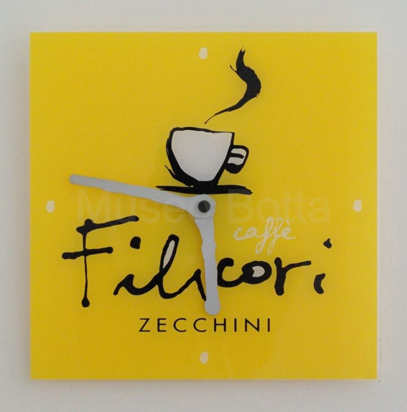 CAFFÈ FILICORI ZECCHINI orologio quadrato da muro in plexiglas